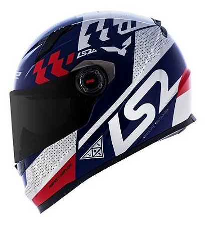 Capacete Ls2 ff358 podium branco azul
