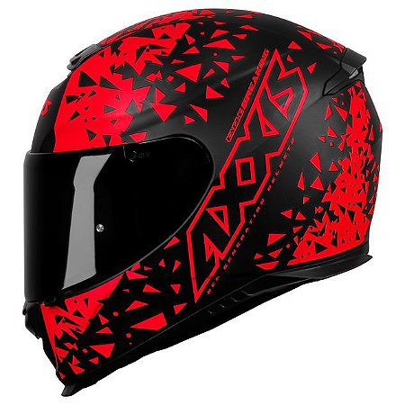 Capacete Axxis Eagle Breaking Preto e Vermelho