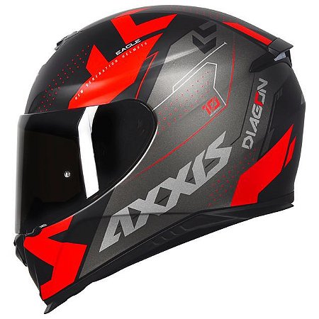 Capacete Axxis Eagle Diagon Preto e Vermelho