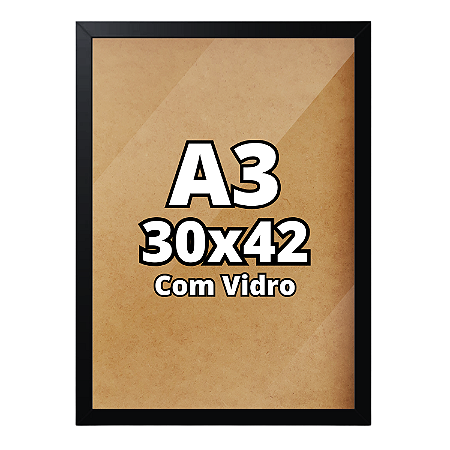 Moldura A3 30x42 C/ Vidro Parede