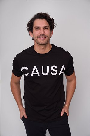 Camiseta Preta Silkada Horizontal Oversized CAUSA