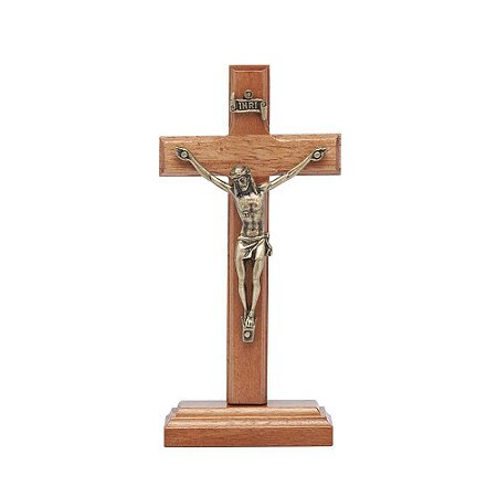 Crucifixo de mesa 12cm - Madeira