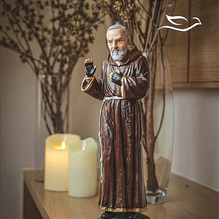 Imagem São Padre Pio de Pietrelcina Resina Nacional 40cm