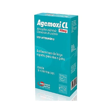Antibiótico agener união agemoxi cl 50mg com 10 comprimidos
