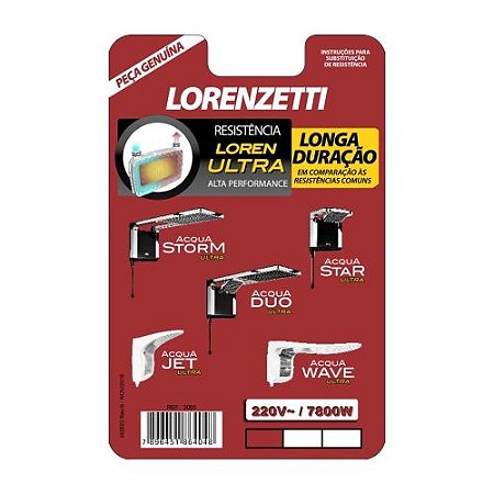 RESISTENCIA 220/7800W ACQUA ULTRA LORENZETTI