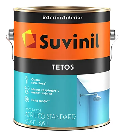 SUVINIL ACRÍLICO STANDARD TETOS BRANCO NEVE 3,6L