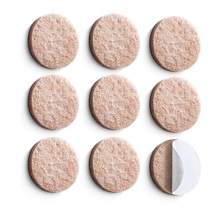 CONJUNTO PROTETOR ADESIVO REDONDO D3CM 9PC FELTRO BEGE ATLAS