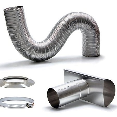KIT CHAMINÉ PARA AQUECEDOR A GÁS ALUMÍNIO FLEXÍVEL 1,5M X 60MM