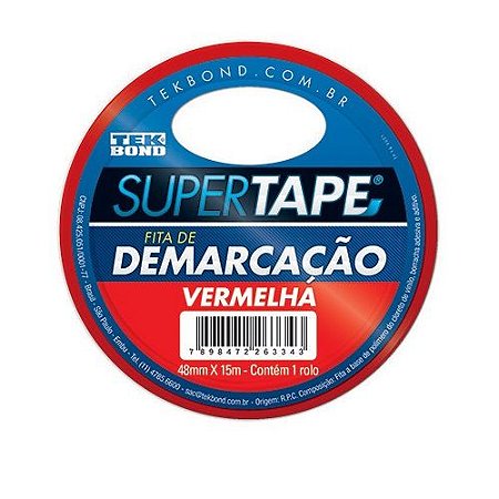 FITA DEMARCAÇAO ADESIVADA VERMELHA 48MM X 14M