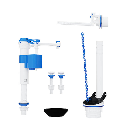 KIT COMPLETO UNIVERSAL PARA CAIXA ACOPLADA COM ACIONAMENTO LATERAL BLUKIT