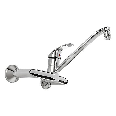 MISTURADOR MONOCROMADO PAREDE PARA COZINHA BLUKIT - BICA MÓVEL E ARTICULADOR MODELO MIX