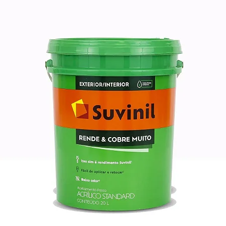 SUVINIL ACRÍLICA STANDARD FOSCO RENDE E COBRE MUITO 20L BRANCO NEVE