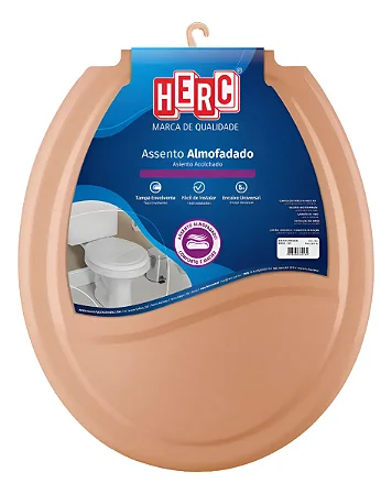 ASSENTO SANITÁRIO OVAL ALMOFADADO PRIME HERC CARAMELO