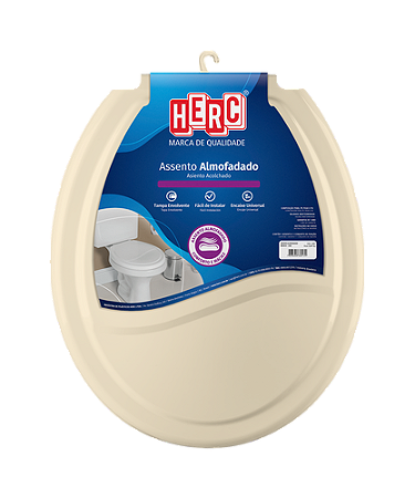 ASSENTO OVAL ALMOFADADO PRIME HERC BEGE