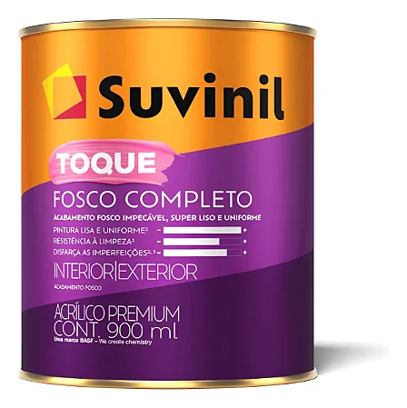 SUVINIL ACRÍLICO PREMIUM TOQUE FOSCO COMPLETO 0,9L BRANCO NEVE
