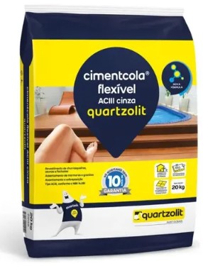 Cimento cola aciii 20kg (cinza) flexivel quartzolit