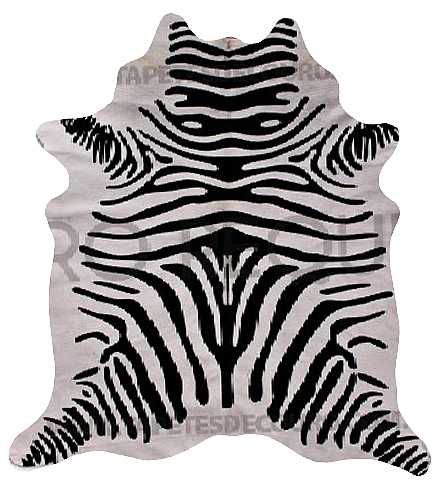 Tapete Pele Bovina Serigrafada - Zebra