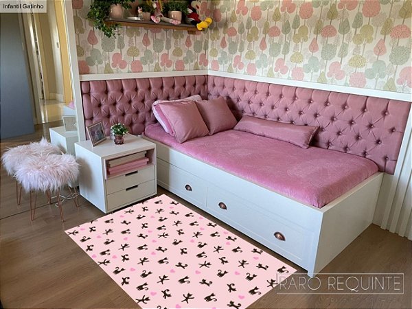 Tapete de Quarto Infantil Gatinho