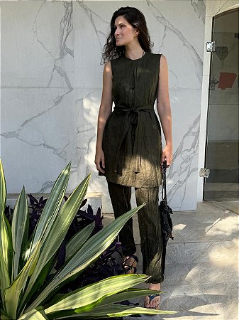 TÚNICA AMASSADA LINHO