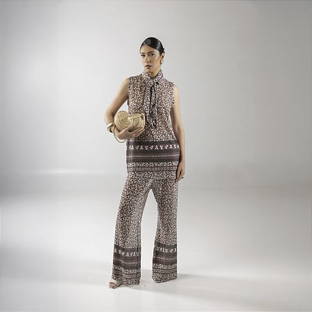 CALÇA TULE ESTAMPADA