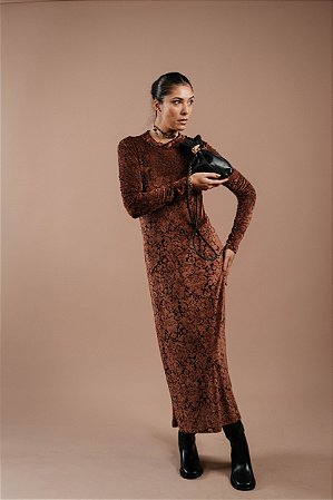 VESTIDO VELUDO DEVORÊ