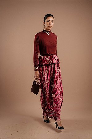 SAIA VELUDO PEPLUM