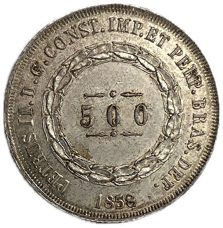 Moeda Antiga do Brasil 500 Réis 1858