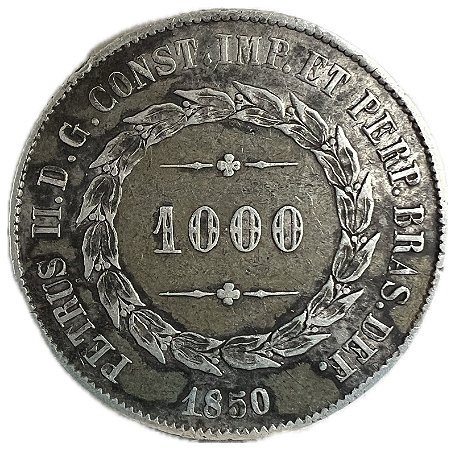 Moeda Antiga do Brasil 1000 Réis 1850