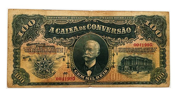 Cédula Antiga do Brasil 100 Mil Réis 1906