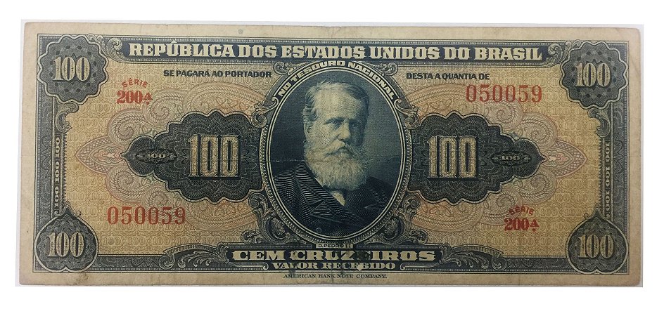 Cédula Antiga do Brasil 100 Cruzeiros 1943