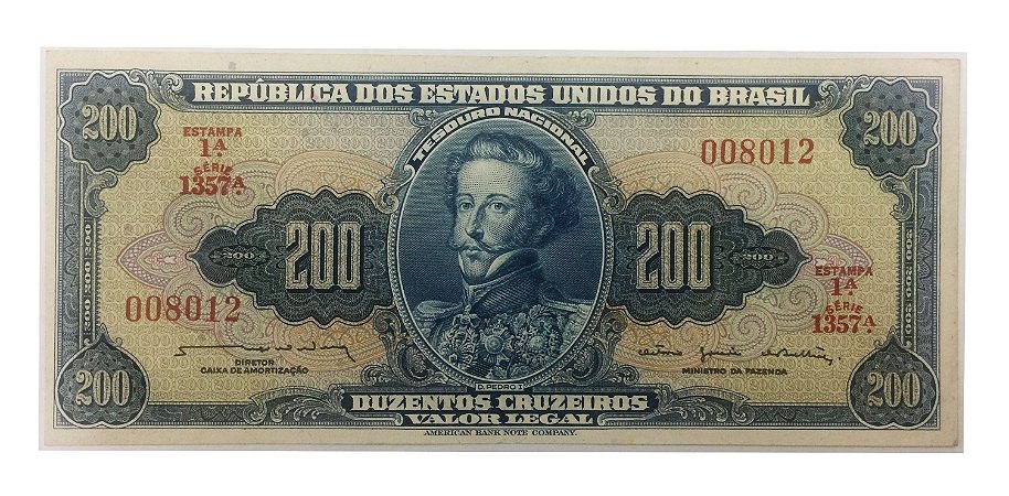 Cédula Antiga do Brasil 200 Cruzeiros 1964