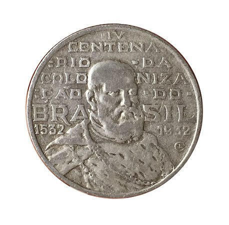 Moeda Antiga do Brasil 2000 Réis 1932  - IV Centenário da Colonização do Brasil