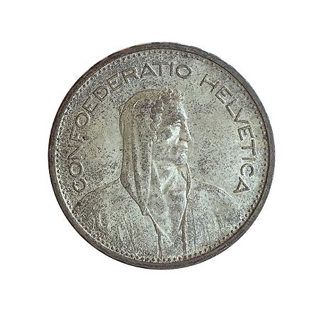 Moeda Antiga da Suíça 5 Francs 1932 B - Herdsman