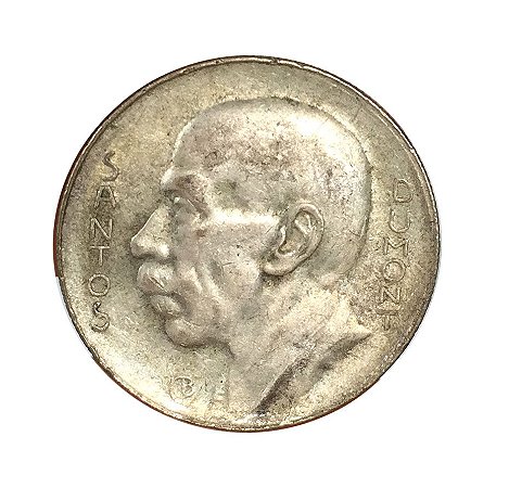 Moeda Antiga do Brasil 5000 Réis 1937 - Santos Dumont