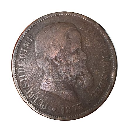 Moeda Antiga do Brasil 40 Réis 1873 - D. Pedro II