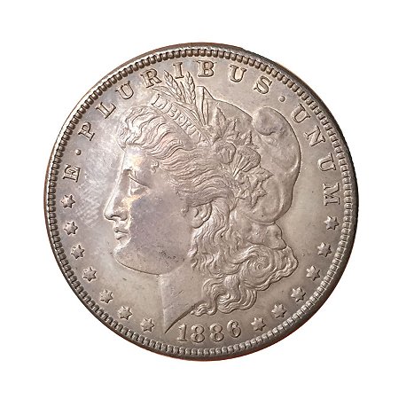 Moeda Antiga dos Estados Unidos 1 Dollar 1886 - Morgan Dollar
