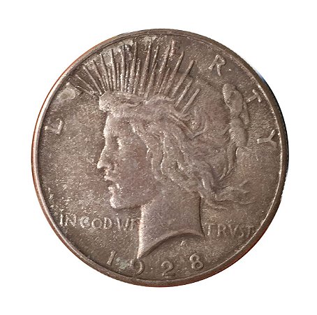 Moeda Antiga dos Estados Unidos 1 Dollar 1928 S - Peace Dollar