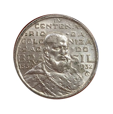 Moeda Antiga do Brasil 2000 Réis 1932  - IV Centenário da Colonização do Brasil