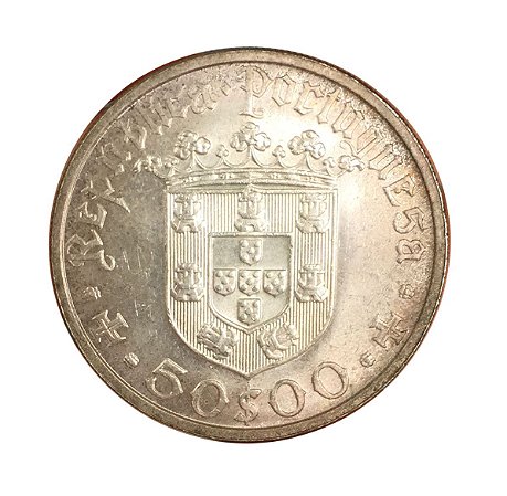 Moeda Antiga de Portugal 50 Escudos 1968 - Pedro Alvares Cabral