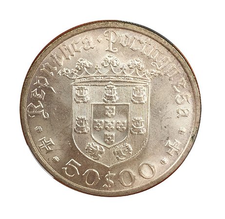 Moeda Antiga de Portugal 50 Escudos 1968 - Pedro Alvares Cabral