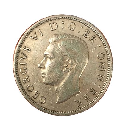 Moeda Antiga da Inglaterra Half Crown 1948 - George VI