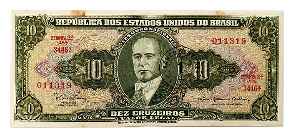 Cédula Antiga do Brasil 1 Centavo 1967 - Carimbo