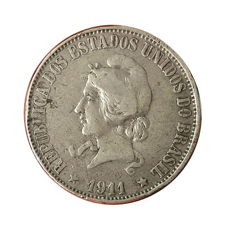 Moeda Antiga do Brasil 2000 Réis 1911