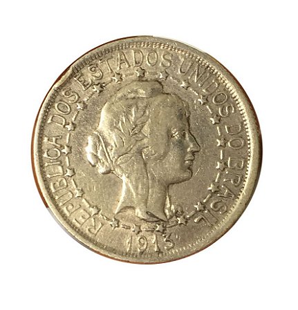 Numismática. Moeda de Prata do Brasil 1000 Réis 1913 - Numismática