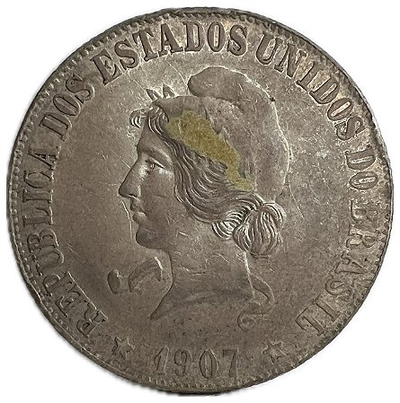 Moeda Antiga do Brasil 2000 Réis 1907