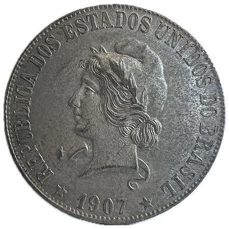 Moeda Antiga do Brasil 2000 Réis 1907