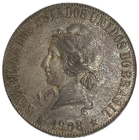 Moeda Antiga do Brasil 2000 Réis 1908