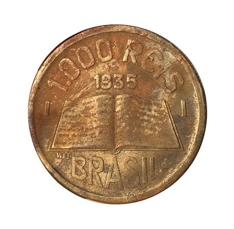 Moeda Antiga do Brasil 1000 Réis 1935 - José de Anchieta