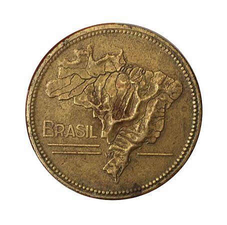 Moeda Antiga do Brasil 5 Cruzeiros 1942 - Mapa do Brasil