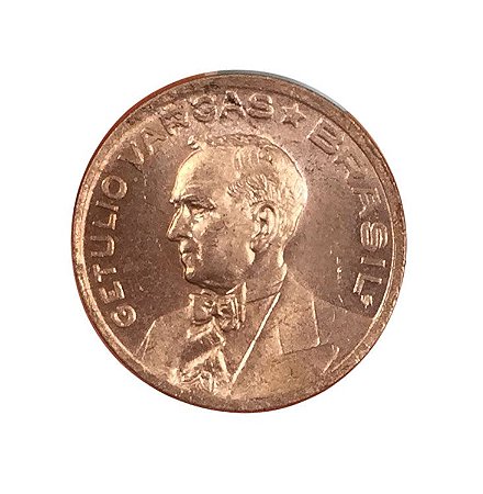 Moeda Antiga do Brasil 10 Centavos de Cruzeiro 1942 - Getúlio Vargas